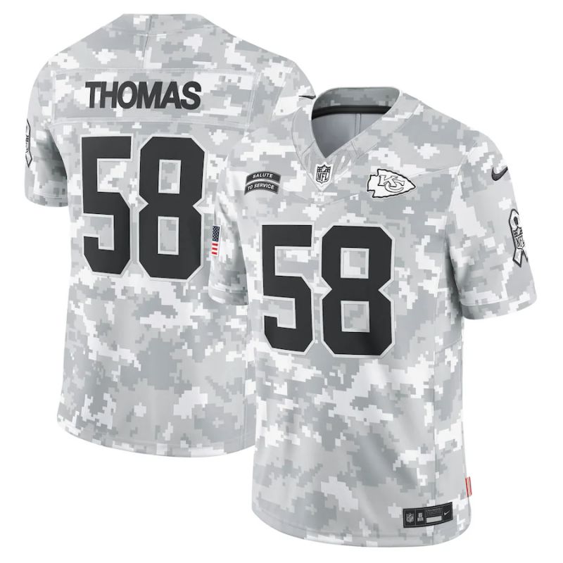 Men Kansas City Chiefs #58 Thomas Nike Arctic Camo 2024 Salute to Service Limited NFL Jersey